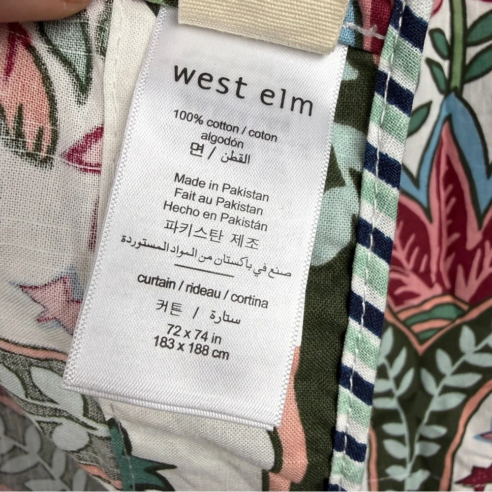 West Elm x Rhode Mushroom Linen Floral Shower Curtain
